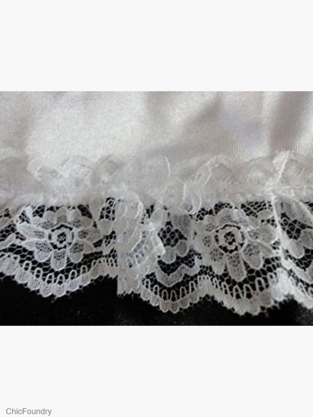Sexy French Maid Costume Lace Up Front Mini Dress Satin Puff Sleeve Costume - Picture 5 of 7